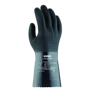 Uvex Protective Gloves U-Chem 3100 Black, 30 mm with Cuff, Size 8 Nitrile-Rubber, Pack of 1 Box á 10 Pairs