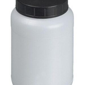 Bürkle Wide Neck Jar 250 ml, HDPE w.Screw Cap, PP Black w.PE Sealing Washer, Round, Transparent