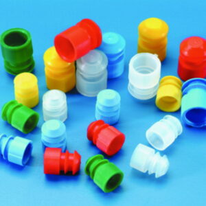 Kartell Caps for Test Tubes, 15–17 mm, Yellow, PE, Pack of 100