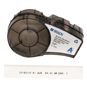 Brady Labels M21-500-7425-12.70x6.4m Black on White Polypropylene Roll of 6.4 m