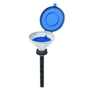 SCAT Funnel with lid "MARCO", V2.0, S55 PE-HD, with lance (220 mm) and removable sieve