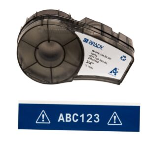Brady Labels M21-750-595-BL 19.05 x 6.4 m, White on Blue, Self-Adhesive, Box of 6.4 m