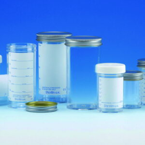 Sterilin Sample Container 60 ml, PS Metal Cap, without Label, Sterile, for In-Vitro Use, Pack of 300
