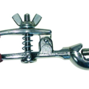 Burette clamp with bosshead, neckelplated brass, for 1 burette
