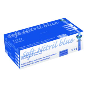 Unigloves Soft Nitrile Gloves Size L (8-9) "SOFT NITRIL BLUE ECO", Blue, Non-Sterile, Powder-Free, Rolling Edges, Latex-Free, Pack of 100