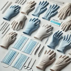 Ansell Touch N Tuff Size 7½-8 (M) Latex Gloves, Powder-Free, Nature, Length 240mm, Textured, Thickness 0.12mm, Pack of 100