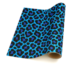 Leopard Print Blues & Black (50m x 50cm Roll)