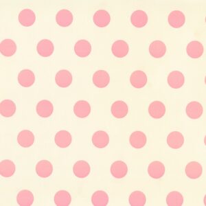 Cream with Pink Dot Giftwrap (50m x 50cm Roll)