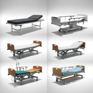 Examination bed with storage