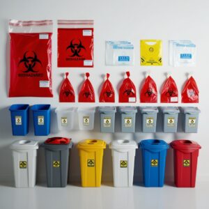 biohazard trash bin