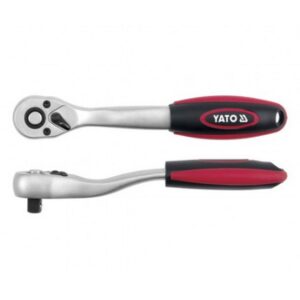 Socket Ratchet Handle - Quick Release - Offset - Chrome Vanadium - 3/8" Connector - 205mm Length - YT-0320