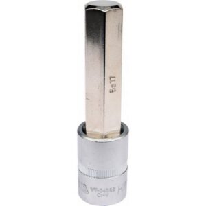 Hex Bit Socket - Chrome Vanadium - 1/2" Connector - Long - HEX 17 x 100mm - YT-04398