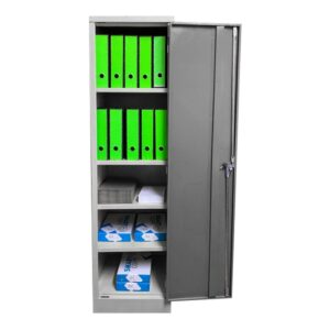 Stationery Cupboard - Space Saver - 4 Shelves - 180 x 48 x 45 cm - SC005-grey