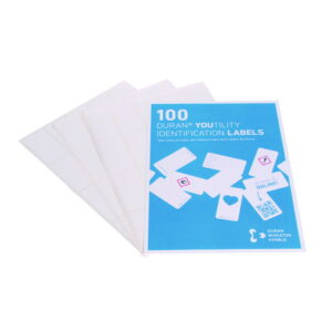 DWK Duran YOUTILITY Self-Adhesive Bottle Labels, 36 x 70 mm, Dispenser Box of 100