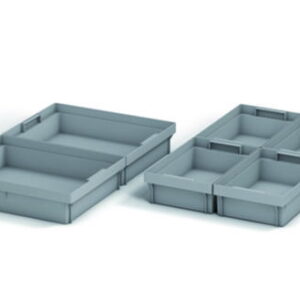 Insert Box 3.0 L, transparent, PP subdivision 1/4 crossed, 277x179x88mm