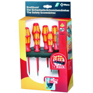Aug. Hülden Slot-head Screwdriver Set Wera 160I/7 Chrome-Vanadium-Molybdenum Steel EN60900, Set of 7 Pieces