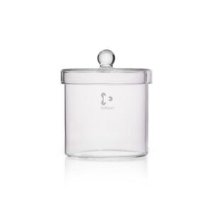 DWK Duran Cylinder 120 x 120 mm – Glass Cylinder with Knob Lid for Laboratory Use