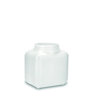 RIXIUS HDPE Square Bottles 1000 ml, Natural Thread 80, Fluted (Pack of 132)