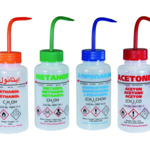 LLG Safety Vented Wash Bottle 500 mL, Acetone, with Pressure Control Valve, LDPE, RU/PL/DE/UK
