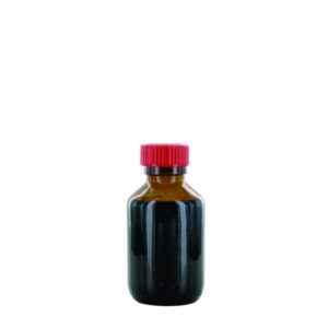 Behr Narrow Neck Bottle NB 100 GT, 100ml Amber Glass, with Closure and PTFE-Insert, Thread Dia.28mm