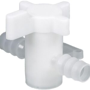 Bürkle 2-Way Stopcock, PVDF, Bore 8 mm for Tubing Bore 11-13 mm