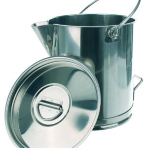 BOCHEM Measuring Can, 10 L, Graduated with Handle and Drain, 18/10 Steel