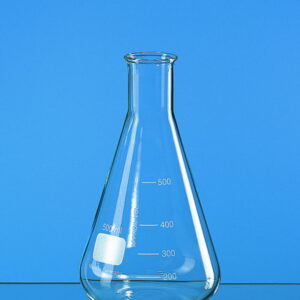 Erlenmeyer flask 2000 ml Narrow neck, Boro 3.3, DIN 12380/ISO 1773 with beaded rim and graduation pack of 10