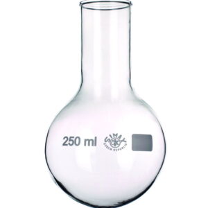 Bohemia Cristal Round Flask, 250ml Narrow Neck with Beading, ISO 1773 84/34 mm, 147 mm High
