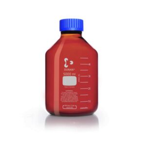 DWK Duran Thread Bottle 5000 ml, Wide Neck Amber, with GLS 80 Thread Complete