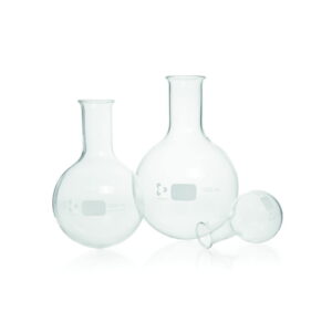 DWK Duran Flat Bottom Flask, Narrow Neck, 50 mL