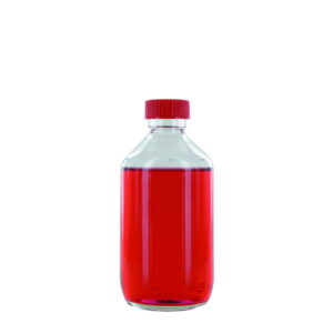 Behr Narrow Neck Bottle NK 250 GT, 250ml Clear Glass, with Closure and PTFE Insert, Thread Dia. 28mm