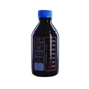 Bottle 2000 ml amber, boro, with screw cap, coated