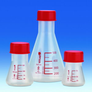 VITLAB Erlenmeyer Flask 250 ml PMP GL 45 with Screw Cap PP