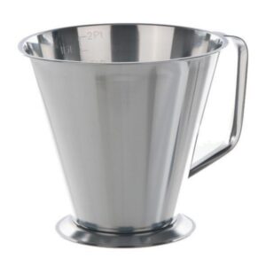 BOCHEM Beaker 2000 ml, type 3 conical, grad., HF, 18/10-steel with drain and handle