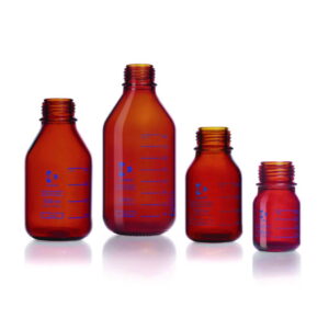 DWK Duran Laboratory Bottle, 500 mL, Amber, Pressure Plus GL45, Pressure Resistant to -1/+1.5 Bar​
