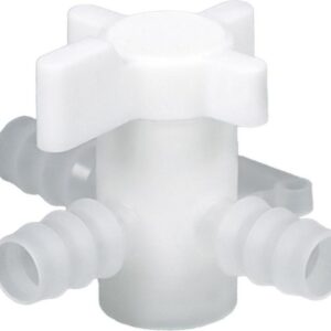 Bürkle 3-Way Stopcock, PVDF, Bore 8 mm for Tubing Bore 11-13 mm