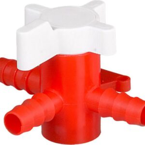 Bürkle 3-Way Stopcock, PE/PP, 8 mm Bore, for 9–11 mm Tubing