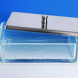 Hecht Instrument Tray, Glass 200x100x100 mm with Stainless Steel Cover