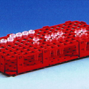 BRAND Reaction Vessel Stand, 8x16 Openings, Red, Pack of 5