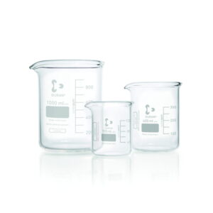 DWK Duran Super Duty Beaker 150 mL, 60x80 mm, Low Form, with Division and Drain