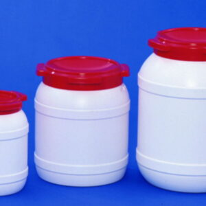 A. Johnen Verpackungen Wide Neck Barrel 6.4 Ltr HDPE White/Red with UN Approval