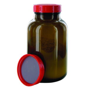 Behr Labor Wide Mouth Bottle 1000ml, Amber with PTFE-Laminated Cap, DIN 68