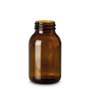 RIXIUS Wide-Neck Amber Glass Bottle 500 mL, DIN 55, Without Cap 9072166 (Pack of 20)