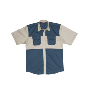 Delta Two Tone Bush Shirt (Stone & Navy)