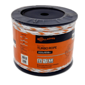 Gallagher Turbo White Rope 6Ss/3Cu - 200M