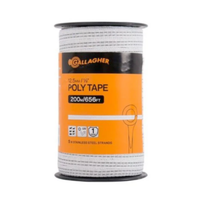 Gallagher Poly White Tape - 12.5 Mm X 200 M