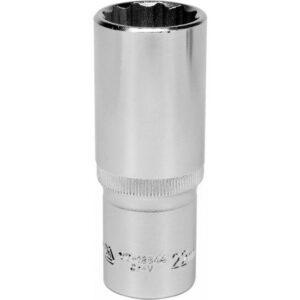 Bi-hex Deep Socket - 12 Point - Chrome Vanadium - 1/2" Connector - 76mm Length - 22mm - YT-12944