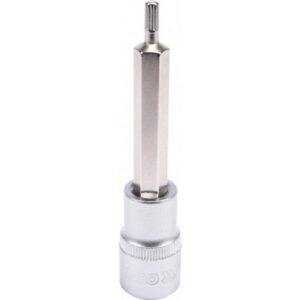 Spline Bit Socket - Chrome Vanadium - 1/2" Connector - Long - M5 x 100mm - YT-04350