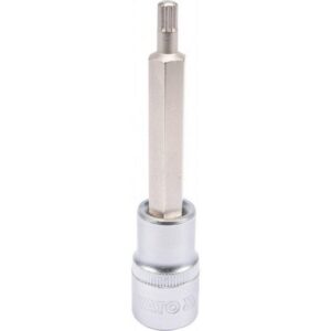 Spline Bit Socket - Chrome Vanadium - 1/2" Connector - Long - M6 x 100mm - YT-04351
