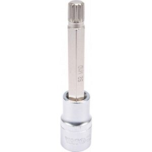 Spline Bit Socket - Chrome Vanadium - 1/2" Connector - Long - M10 x 100mm - YT-04353